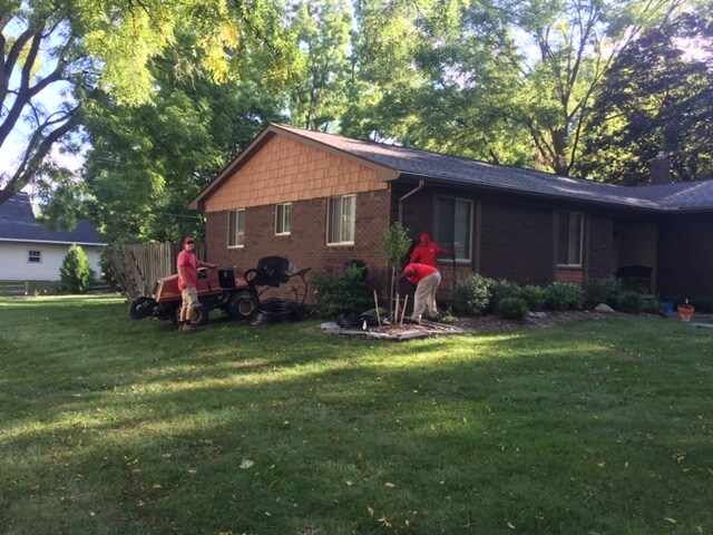 AMB Lawnsoakers crew working on a lawn